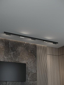 Трековая система со светильниками №4 трехфазная накладная Eldeko (48В, форма - прямая, 3м, 4000K) черная Hesby Lighting HSBL_kompl_E004_NI3B4K