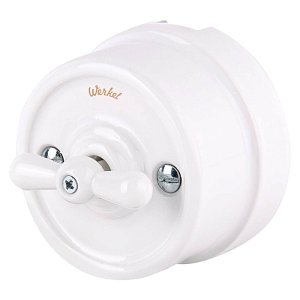 Переключатель Werkel одноклавишный Retro белый WL18-01-03 4690389100604