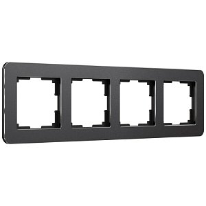Рамка на 4 поста Werkel Platinum черный алюминий 4690389184512 W0042608