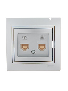 Розетка телефонная двойная евро Lezard Mira 701-1010-138