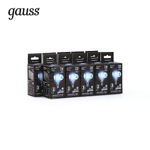 Лампа светодиодная филаментная диммируемая Gauss E14 7W 4100K прозрачная 105801207-S