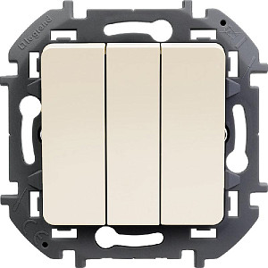 Выключатель трехклавишный Legrand Inspiria 673641