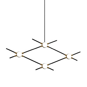Подвесная люстра DeLight Collection Molecular MD18001067-4A black/gold