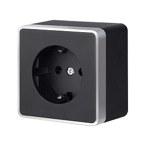 Розетка с заземлением Werkel Gallant (черный с серебром) W5071034 4690389164507 a051146