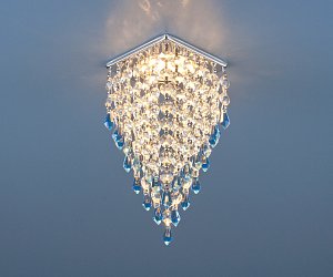 Встраиваемый светильник Elektrostandard 2010 MR16 хром/прозрачный/голубой 4690389027680