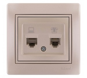 Розетка компьютер+телефон Lezard Mira 701-3030-143