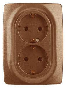 Розетка 2x2P+E Schuko Эра 12-2106-14 Б0031236
