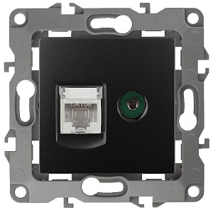 Розетка комбинированная RJ45+TV Эра 12-3110-05 Б0027445