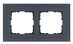 Рамка 2-постовая, стекло Маренго Jasmart G-Glass G1002GC