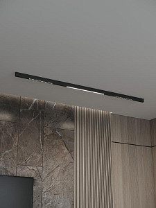 Трековая система со светильниками №8 трехфазная накладная Eldeko (48В, форма - прямая, 2м, 3000K) черная Hesby Lighting HSBL_kompl_E008_NI2B3K