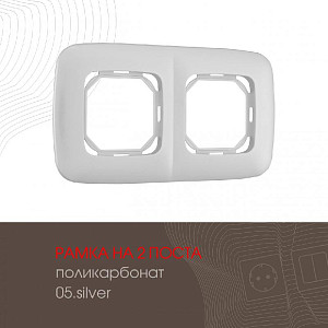 Рамка двухместная Arte Milano 505.05-2.silver