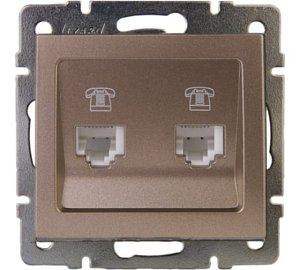 Розетка телефонная двойная евро Lezard Rain 703-3188-138