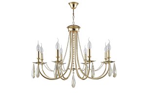 Подвесная люстра Crystal Lux Victoria SP8 Gold/Amber