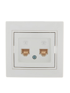 Розетка телефонная двойная евро Lezard Mira 701-0202-138