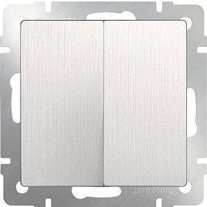 Выключатель Werkel двухклавишный перламутровый рифленый WL13-SW-2G 4690389124419