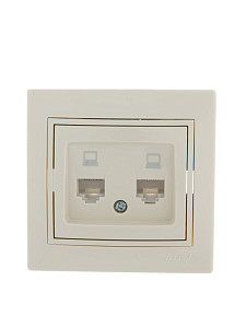 Розетка компьютерная двойная Lezard Mira 701-0303-141