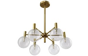 Подвесная люстра Crystal Lux Andres SP6 Bronze/Transparente