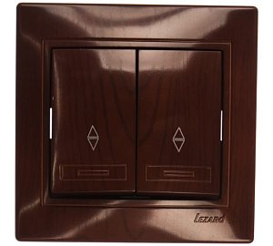Выключатель проходной двойной Lezard Mira 701-0601-106