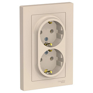 Розетка с/з двойная, 16А, в сборе Systeme Electric AtlasDesign ATN000224
