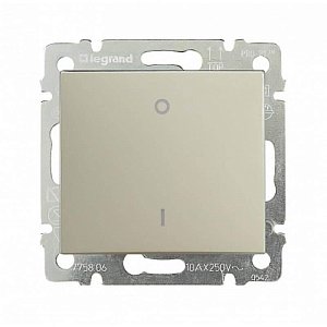 Выключатель одноклавишный двухполюсный Legrand Valena 16A 250V слоновая кость 774104