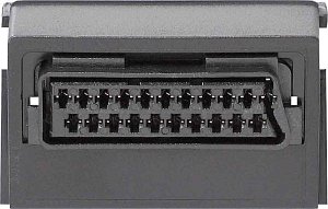 Розетка Scart/Euro-AV Gira System 55 черный 009300