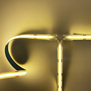 Комплект коннекторов Apeyron (Т-образный +3 клипсы) для одноцв светод ленты 12/24В COB, IP20 подложка 10мм 09-96