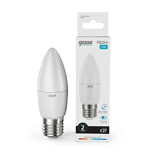 Лампа светодиодная Gauss E27 12W 4100K свеча матовая 30222
