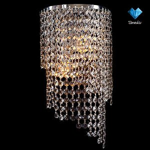 Настенный светильник Eurosvet 3102/2 хром/прозрачный хрусталь Strotskis